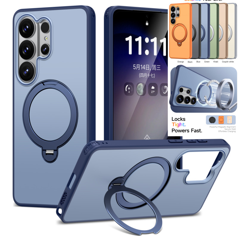 SAMSUNG แหวนหมุนได้เคสโทรศัพท์สําหรับSamsung Galaxy S26 25 24 Ultra Plus S25 S24 S23 FE A57 A56 A36 A26 กรณีผู้ถือโลหะขาตั้งปกหลัง