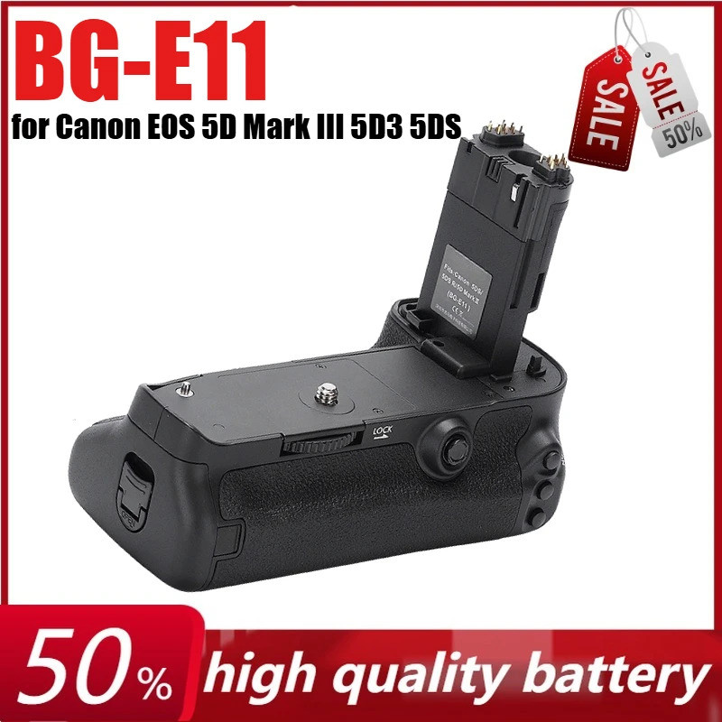 BG-E11 แบตเตอรี่แนวตั้งสําหรับ Canon EOS 5D Mark III 5D3 5DS 5DSR กล้องดิจิตอลเปลี่ยน 5DS R