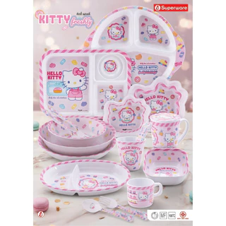 คิตตี้ เฟรชลี่ จานชามเมลามีน ลายการ์ตูน ศรีไทยซุปเปอร์แวร์ Superware Sanrio Kitty [ขายเป็นชิ้น/เลือกรหัสสินค้า]