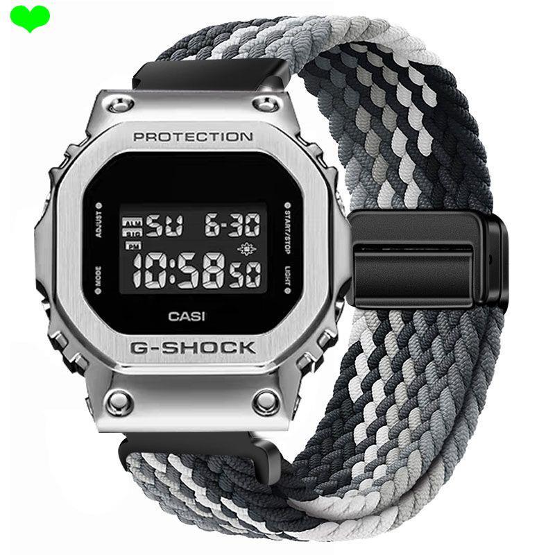 Strap เหมาะสําหรับ Casio G-SHOCK Small Square GM-5600 สายนาฬิกา gm5600 Magnetic Braided Breathable สายรัดข้อมือ