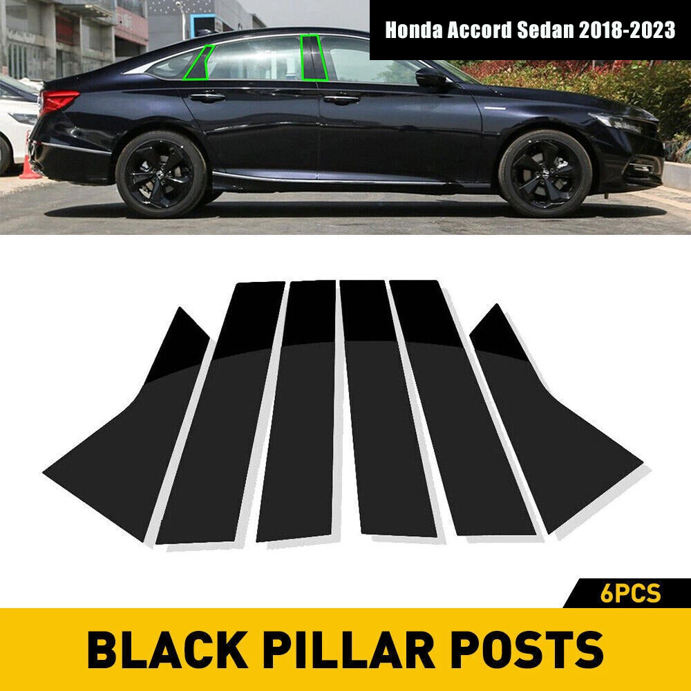 สําหรับ Honda Civic Sedan 2018-2022 รถประตูหน้าต่างเสาโพสต์ Trim Moulding ฝาครอบ BC คอลัมน์สติกเกอร์