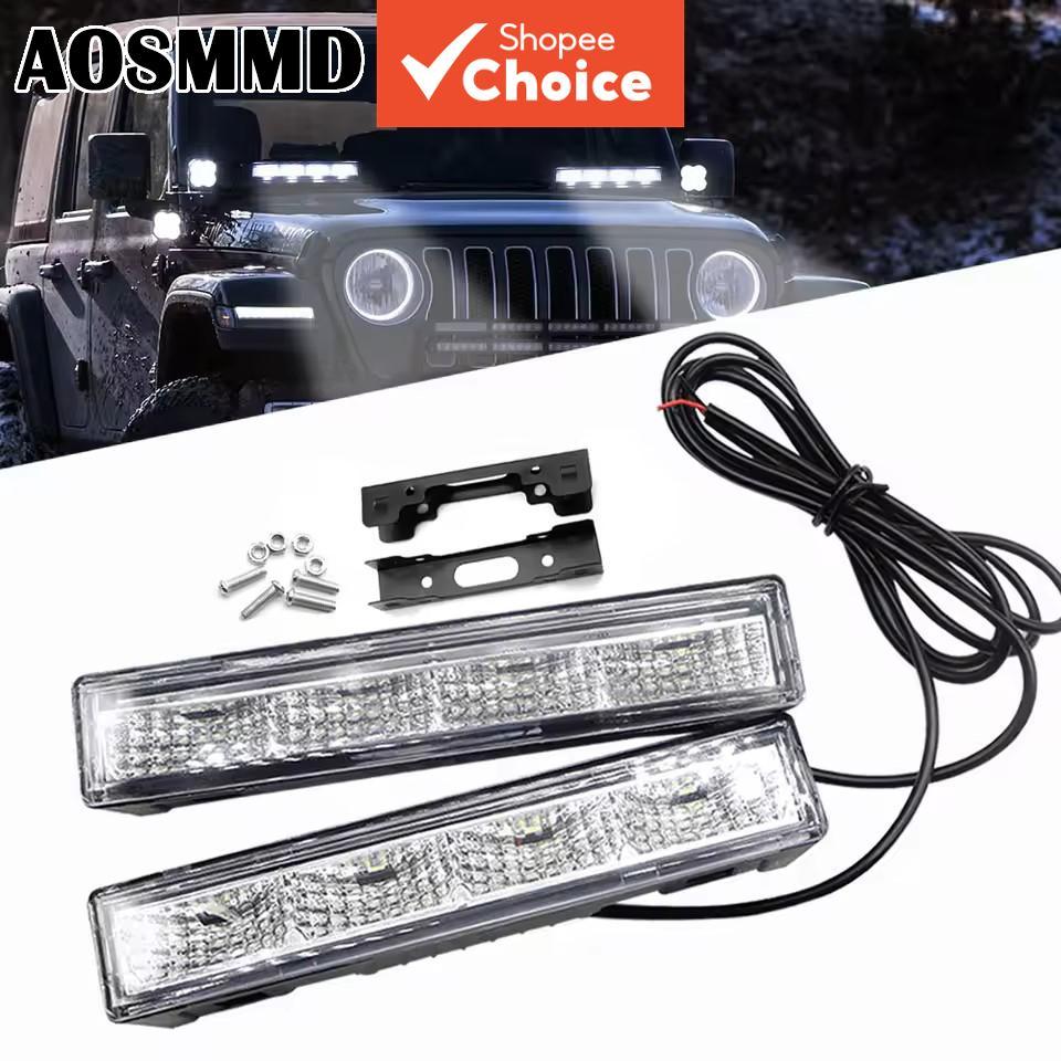 ไฟวิ่งกลางวัน LED DRL 12V 6000K อุปกรณ์ตกแต่งรถยนต์สีขาว