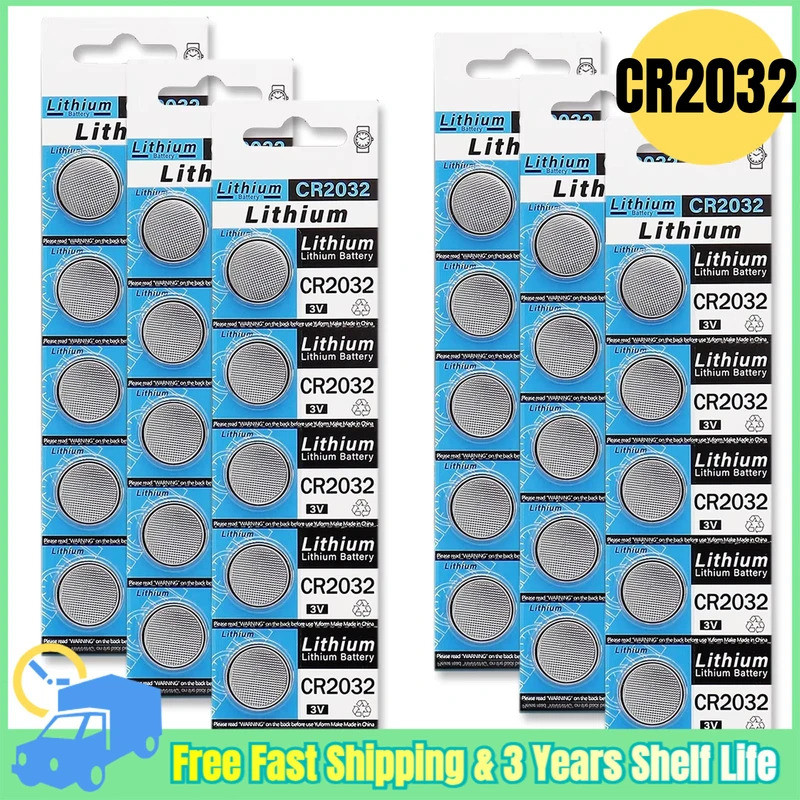 2-100 ชิ้นแบตเตอรี่ลิเธียม CR2032 3V แบตเตอรี่ BR2032 DL2032 ECR2032 สําหรับนาฬิกากุญแจรถอิเล็กทรอนิ