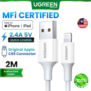 UGREEN MFi Certified USB-A to Lightning Cable 2.4A C89 Apple CarPlay Fast Charging iOS iPhone 14/13/12/11 Pro Max iPad