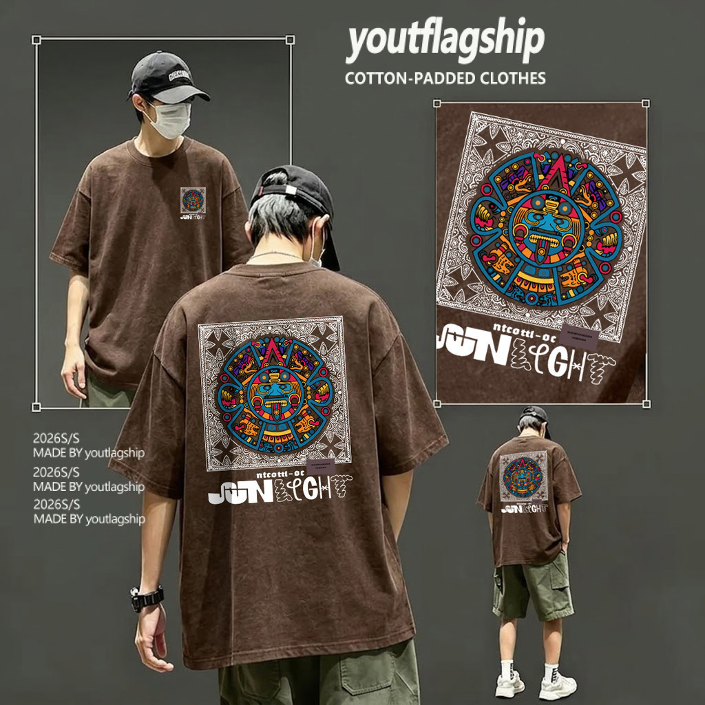 Y-T พร้อมส่ง เสื้อยืด oversize ผ้าฟอกวินเทจ ผ้าฝ้ายแท้ใส่สบาย ไม่แตกเมื่อซัก ลาย "NCCOTTL"