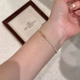 Pearl Star จี้โซ่บางหรูหรา Niche Design ประณีต All-Match สร้อยข้อมือสร้อยข้อมือโซ่บาง