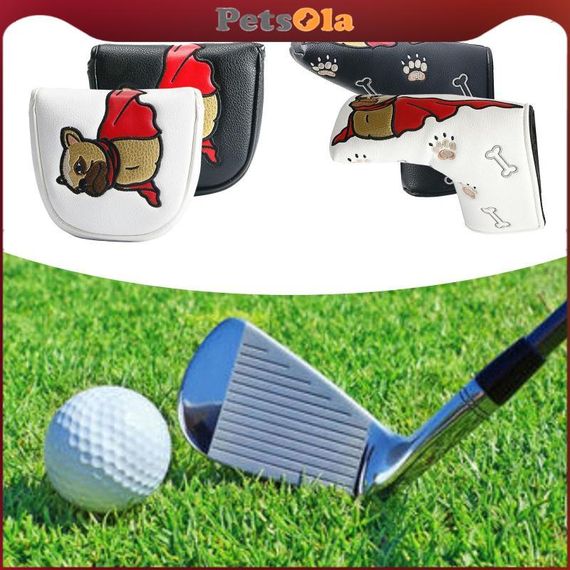 [PETSOLA] ฝาครอบหัวพัตเตอร์กอล์ฟหนัง PU Putter Headcover Plush Lining Wrap Sleeve Golf
