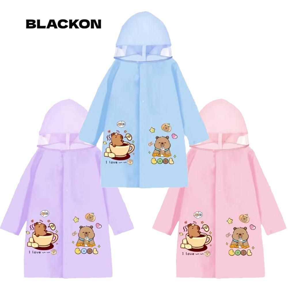เสื้อกันฝนมีฮู้ด BLACKON, เสื้อปอนโชกันฝน Capybara TPU น่ารัก, เสื้อกันฝนสไตล์แจ็คเก็ตกันน้ําระบายอากาศได้ปีกขนาดใหญ่สําหรับนักเรียน