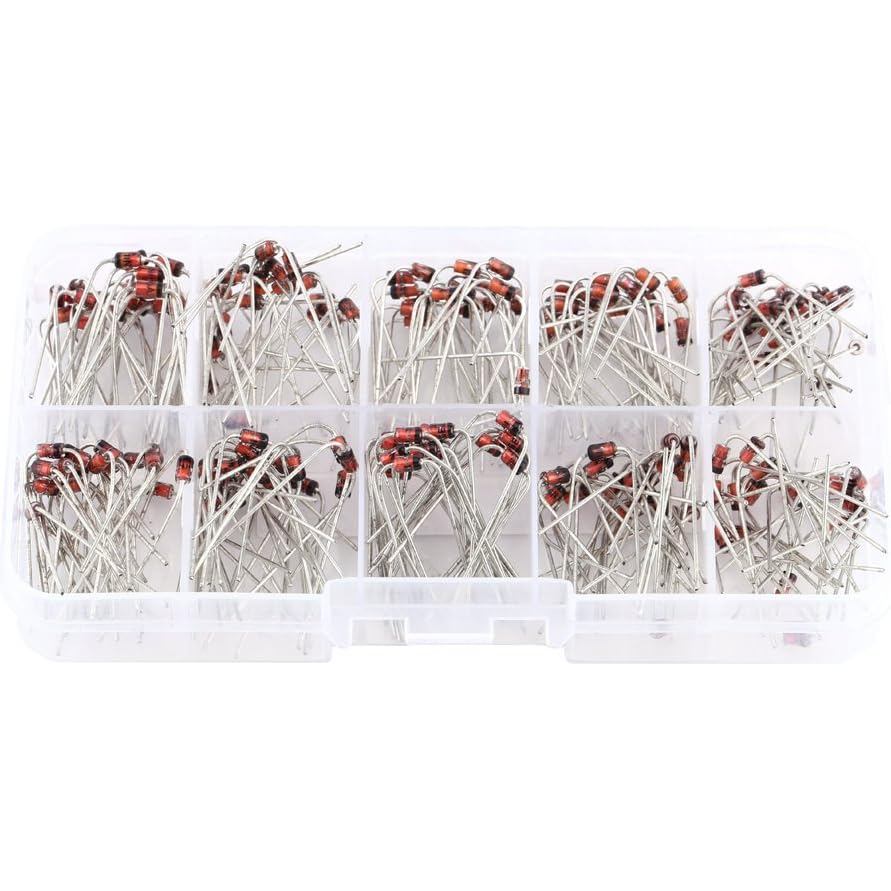 1W Zener ไดโอดสารพันชุด 200 ชิ้น 10 ค่าแรงดันไฟฟ้าไดโอด, 1N4728 1N4729 1N4730 1N47371 1N4732 1N4733 