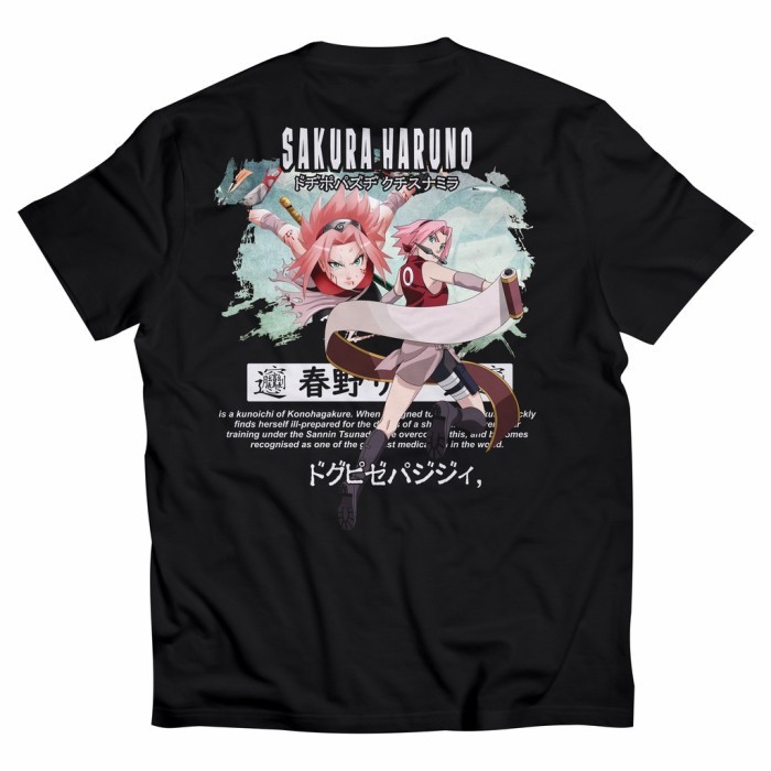 👕【เสื้อยืดยอดนิยม】 เสื้อยืดคอกลม Sakura Haruno 0052 Baju Anime T-Shirt Anime Kaos Anime CottonS-5XL 
