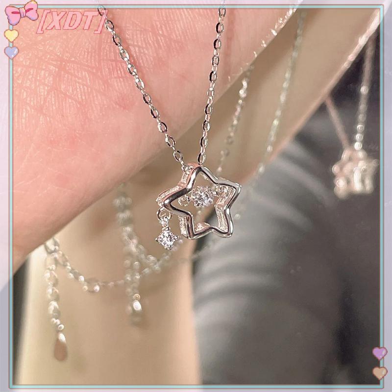 XDT สร้อยคอจี้คริสตัลทรงดาวสำหรับผู้หญิง การออกแบบสวยงาม KCP