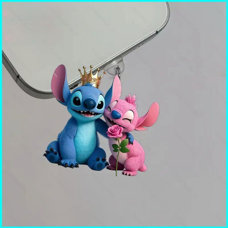BY2 Stitch ปลั๊กกันฝุ่นอะคริลิค กันฝุ่นเหมาะสําหรับพอร์ตชาร์จโทรศัพท์ Apple และพอร์ต Type-C