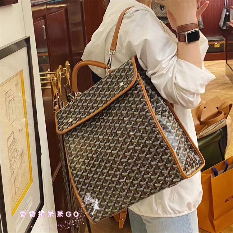[คลังสินค้าพร้อมในทัวร์] Goyard Goyard Saint Leger กระเป๋าเป้สะพายหลังพับได้กระเป๋านักเรียนผู้ชายผู้