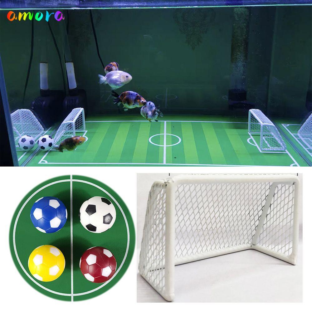 AMORA Football Field Football Goal Frame Toy Aquarium ไม่ซีดจางฟุตบอลตาราง