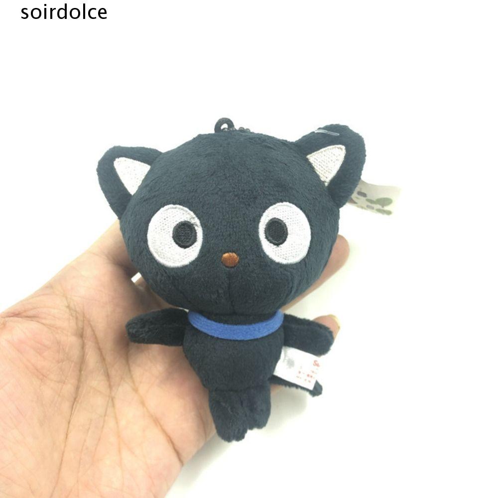 SOIRDOLCE Chococat Cat พวงกุญแจตุ๊กตา, Chococat Black Cat Plush Chococat Cat กระเป๋าพวงกุญแจ, การ์ตู
