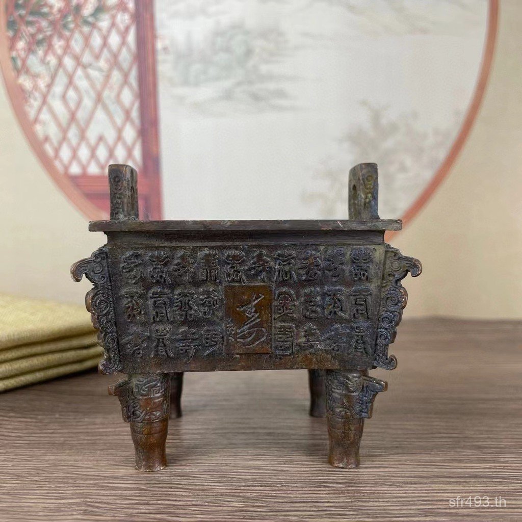 Ding ห้องนั่งเล่น Qianqiu ขนาดใหญ่อายุยืนตกแต่งตกแต่งบ้าน Ding Simu Bronze Ding Sifang Ding สํานักงา