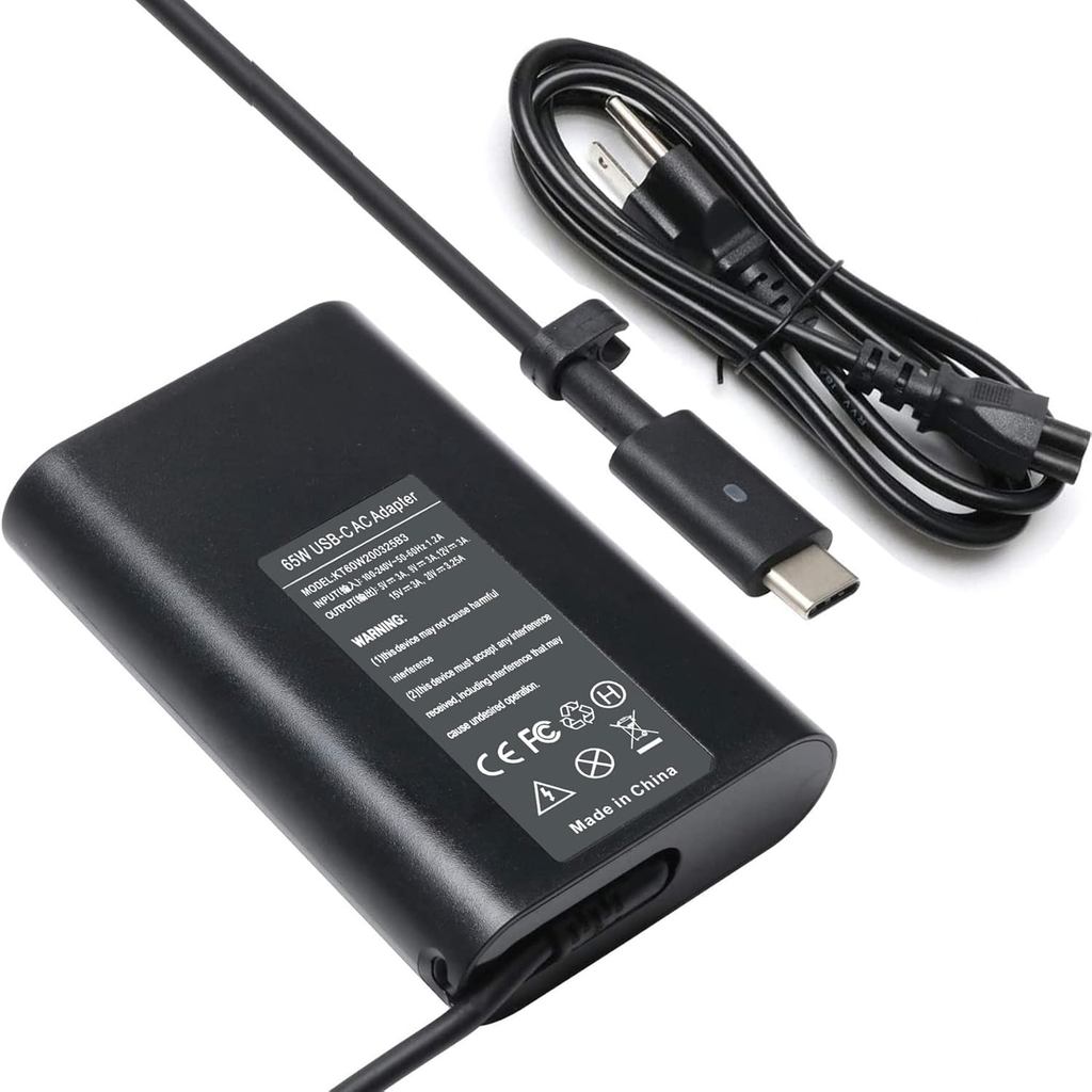 65W ประเภท C USB-C Charger สําหรับ Dell XPS 13 9350 9360 9365 9370 9380 12 9250 Latitude 7275 7370 5