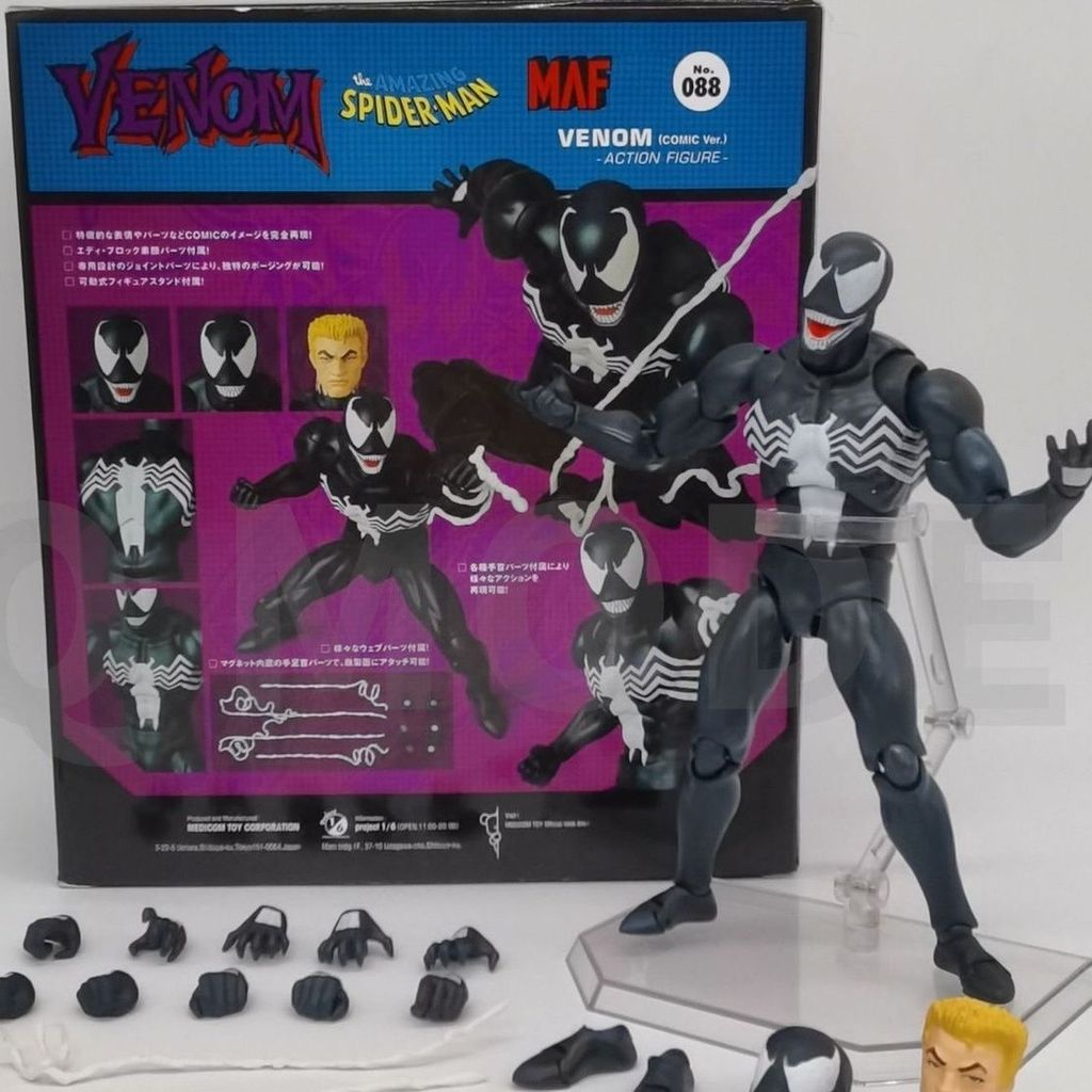 ในประเทศ MAF088 Venom Spider-Man Massacre Venom Venom Joint Movable Hand-Made ชุดตกแต่งครบชุด