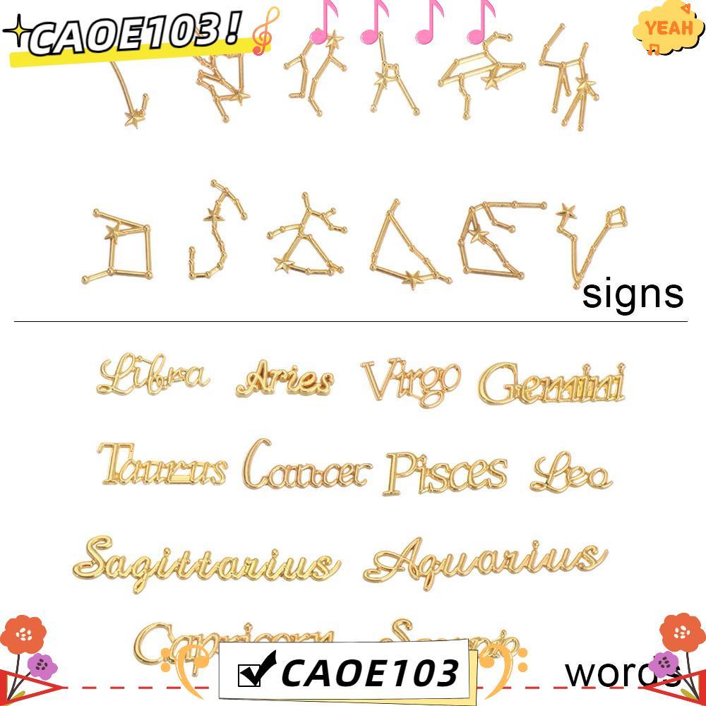 CAOE 12 Constellations สร้อยข้อมือสร้อยคอ Crafting Bezel บรรจุเครื่องประดับทําวัสดุเรซิ่นฟิลเลอร์