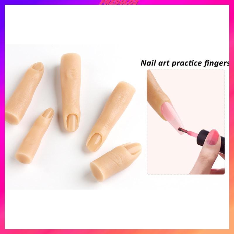 [Predolo2] 5 Practice Fingers สําหรับเล็บอะคริลิค, มือฝึกมืออาชีพประดิษฐ์, รุ่นนิ้วสําหรับผู้เริ่มต้