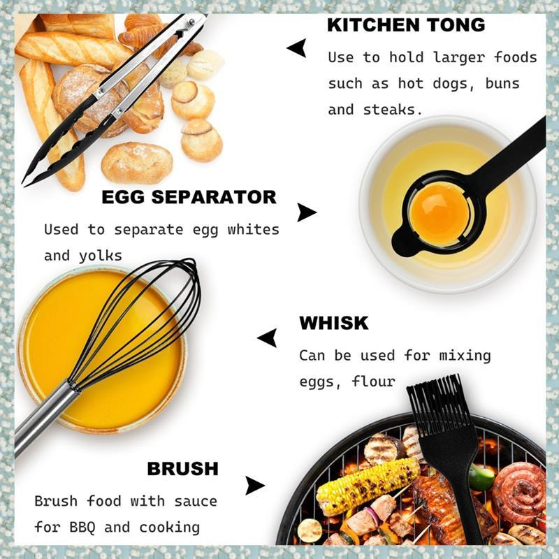 [h5bl3j6wj.ph] 15 ชิ้นชุดเครื่องครัวซิลิโคนปลอดสารพิษสําหรับเครื่องมือทําอาหารเกรดอาหารทนความร้อนได้