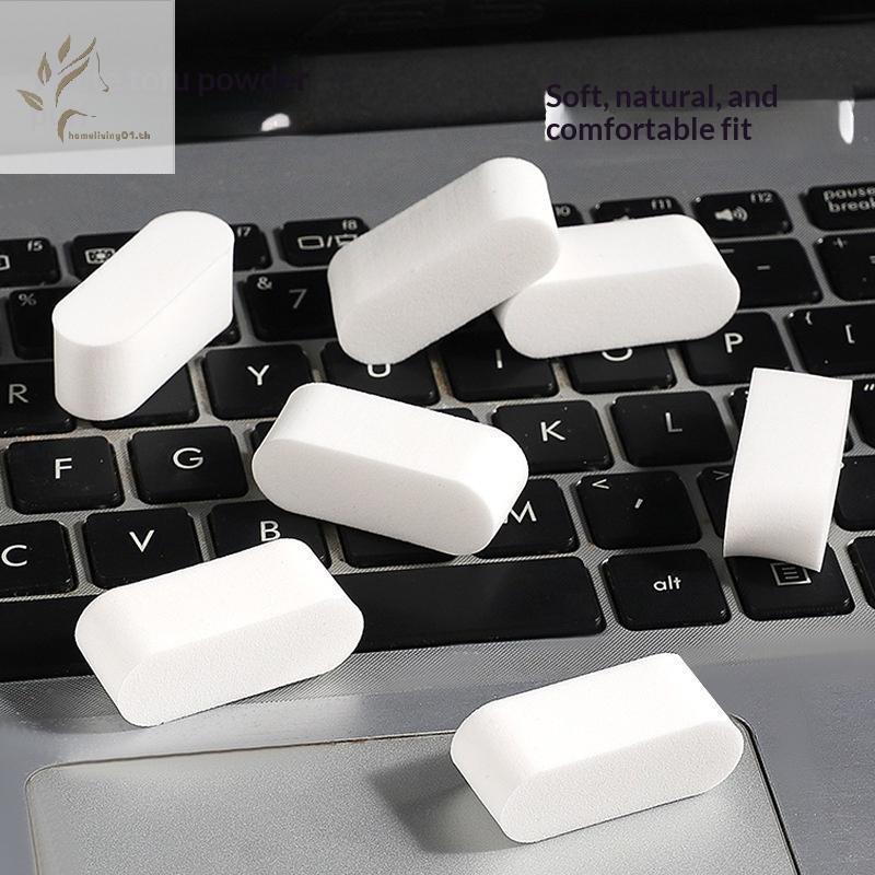 ONEHOME 10 ชิ้นฟองน้ําแต่งหน้านุ่มเปียกและแห้งใช้พัฟสีขาว Foundation คอนซีลเลอร์ Smearing แป้งพัฟเคร