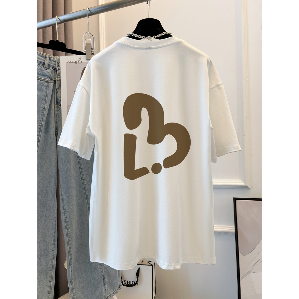 COD Real Shot Combed ผ้าฝ้ายแท้ขนาดใหญ่ Big Love แขนสั้นรอบคอพิมพ์ Casual หลวมตัวอักษรเสื้อยืดฤดูร้อ