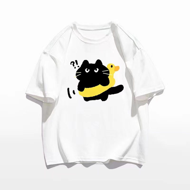 3788738ปลาค็อด ภาพอย่างเป็นทางการ 200ก ร้อนขายฤดูร้อนสไตล์ใหม่ผ้าฝ้ายแท้หลวมการ์ตูนพิมพ์ขนาดใหญ่รอบค