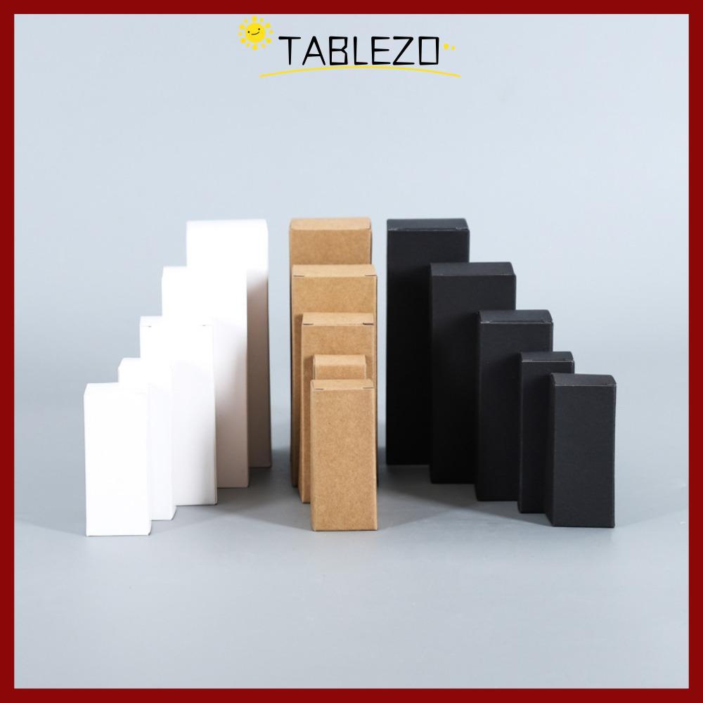 in stockTABLEZO 10 ชิ้นกล่องของขวัญกระดาษ,กระดาษคราฟท์ขนาดเล็กขนาดใหญ่กล่องกระดาษ, Party Decor DIY Handmade สีดํา/สีขาวลิปสติกกล่องบรรจุเครื่องสําอาง Baby Shower