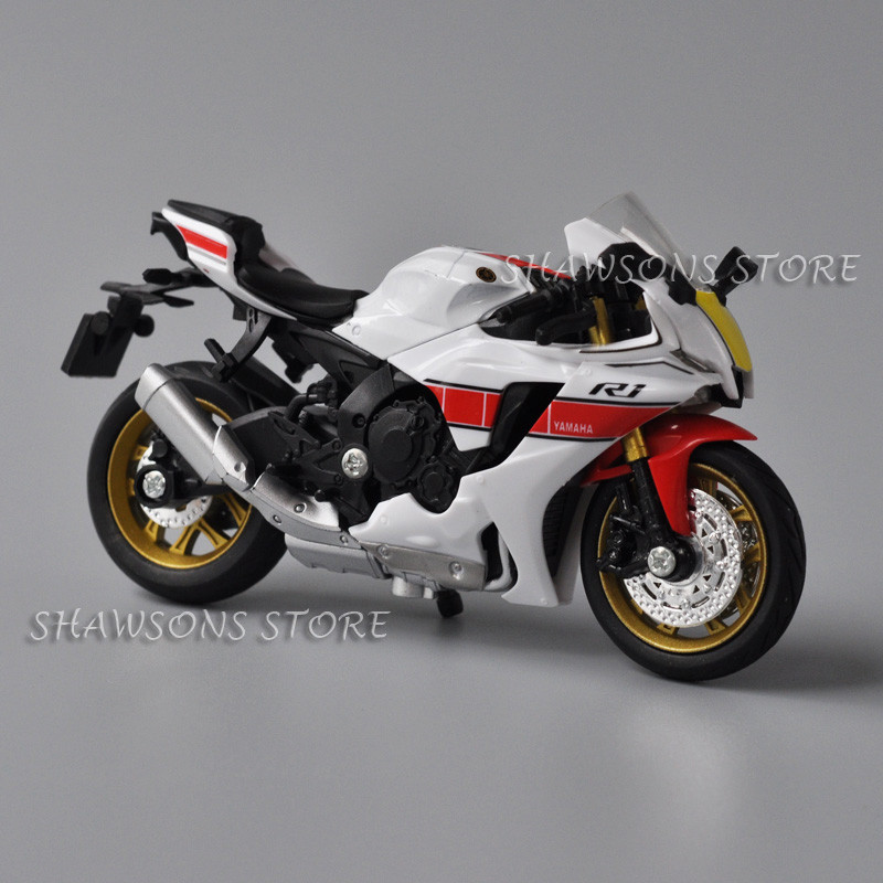 1:18 Scale Diecast Motorcycle Model Toy Yamaha YZF R1 Sport Bike Miniature Replica