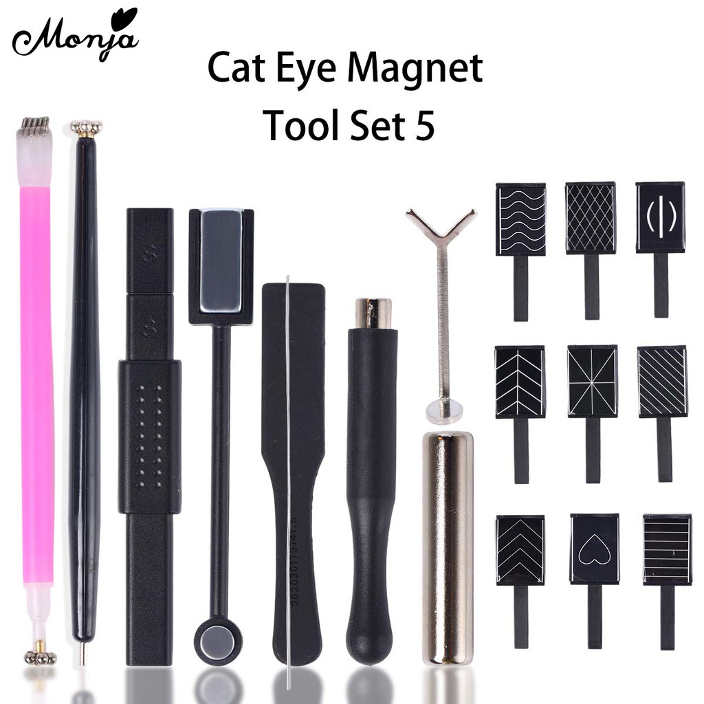Monja Magnetic Nail Art Stick Rod ชุด Cat Eye UV เจลโปแลนด์ดูดชุด 3D เหล็กรอบลูกปัด Assistเครื่องมือ - รูปที่ 7