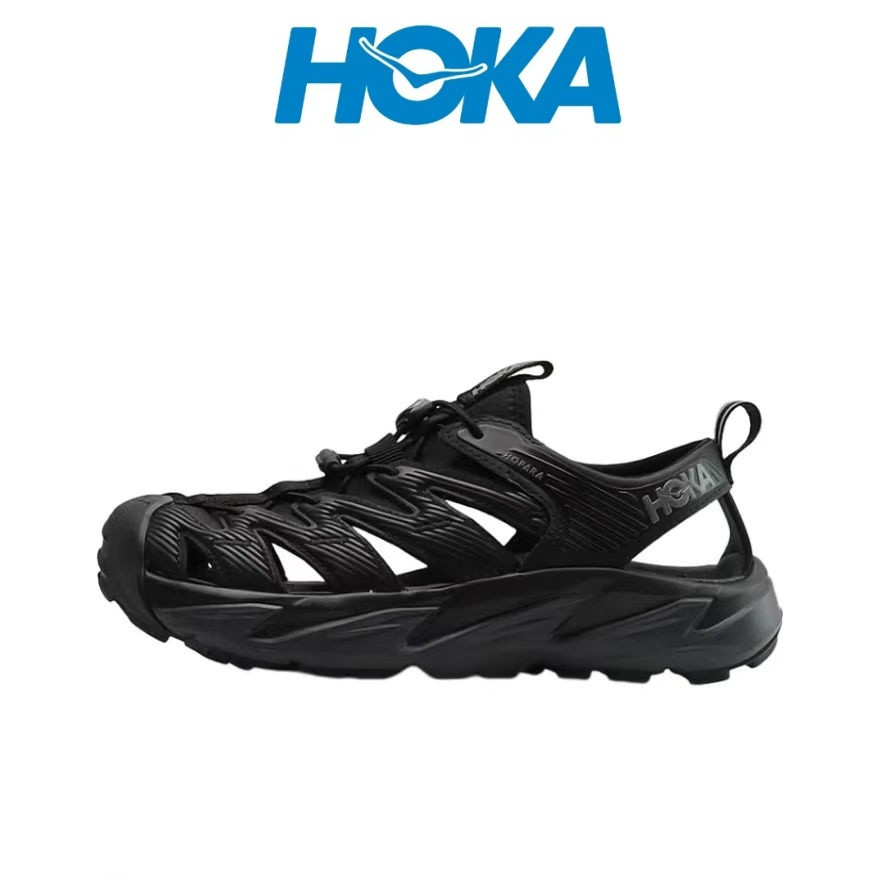 Legit Hoka One ONE Hopara OG สําหรับผู้ชายรองเท้าแตะสีดํา 7O2U