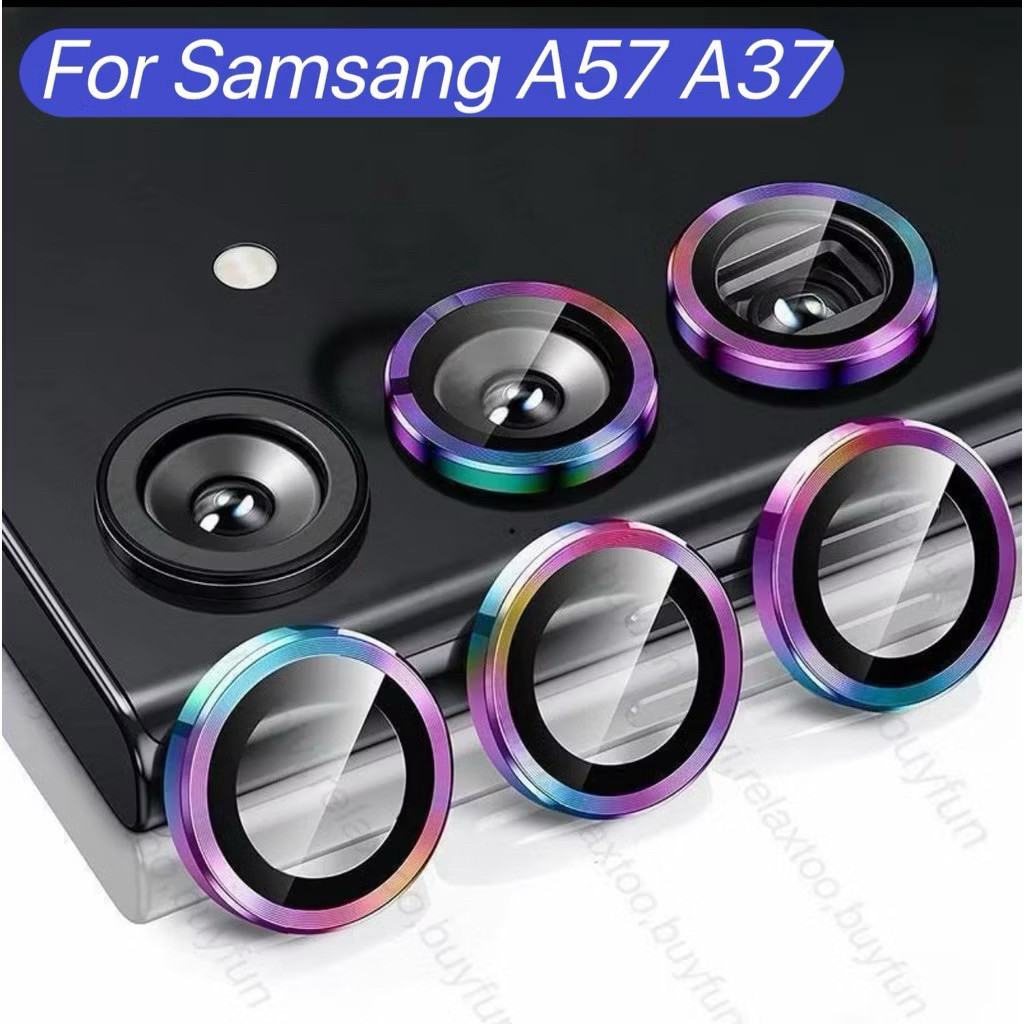 ส่งจากไทย ฟิล์มเลนส์กล้อง For Samsung A57 A37 ตัวป้องกันเลนส์กล้อง แหวนกันรอยกล้อง ขอบเป็นโลหะอลูมิเนียม งานการผลิตเนียน