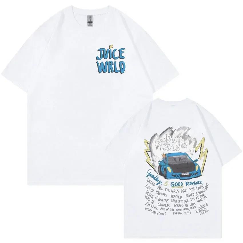 เสื้อยืดกราฟิก Hip Hop Retro พร้อมลายพิมพ์ของแรปเปอร์ Juice WRLD