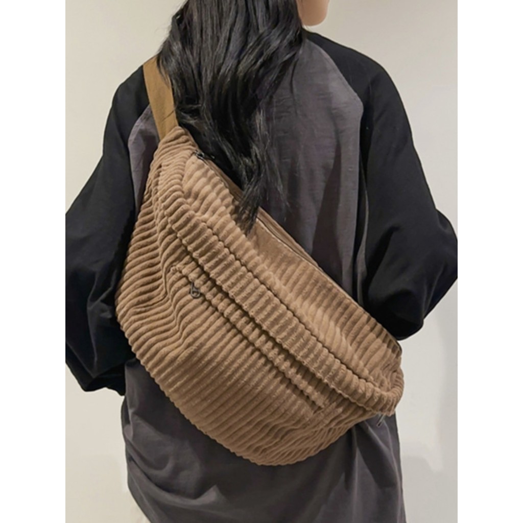 กระเป๋า rally กระเป๋าถัก กระเป๋าสะพายข้างชายความจุขนาดใหญ่นักศึกษาวิทยาลัยกระเป๋าสะพายไหล่ชายกระเป๋า