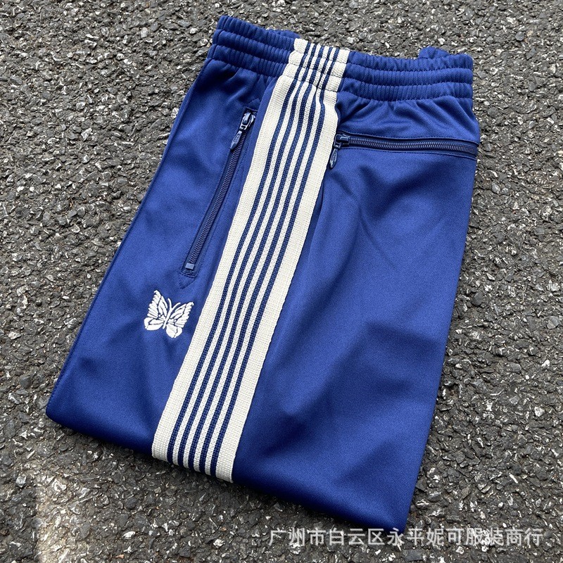 WLMF NEEDLES TRACK ROYAL PANTS Butterfly Pants Japanese Retro Ribbon Sports Casual Loose Long Pants