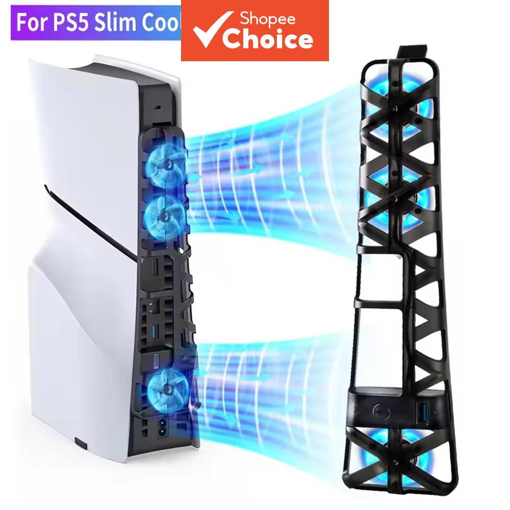 สําหรับอุปกรณ์เสริม PS5 Slim พัดลมระบายความร้อนพร้อมพอร์ต USB 3.0 สําหรับระบบระบายความร้อนของเครื่องเล่น PlayStation 5 Slim Disc/Digital