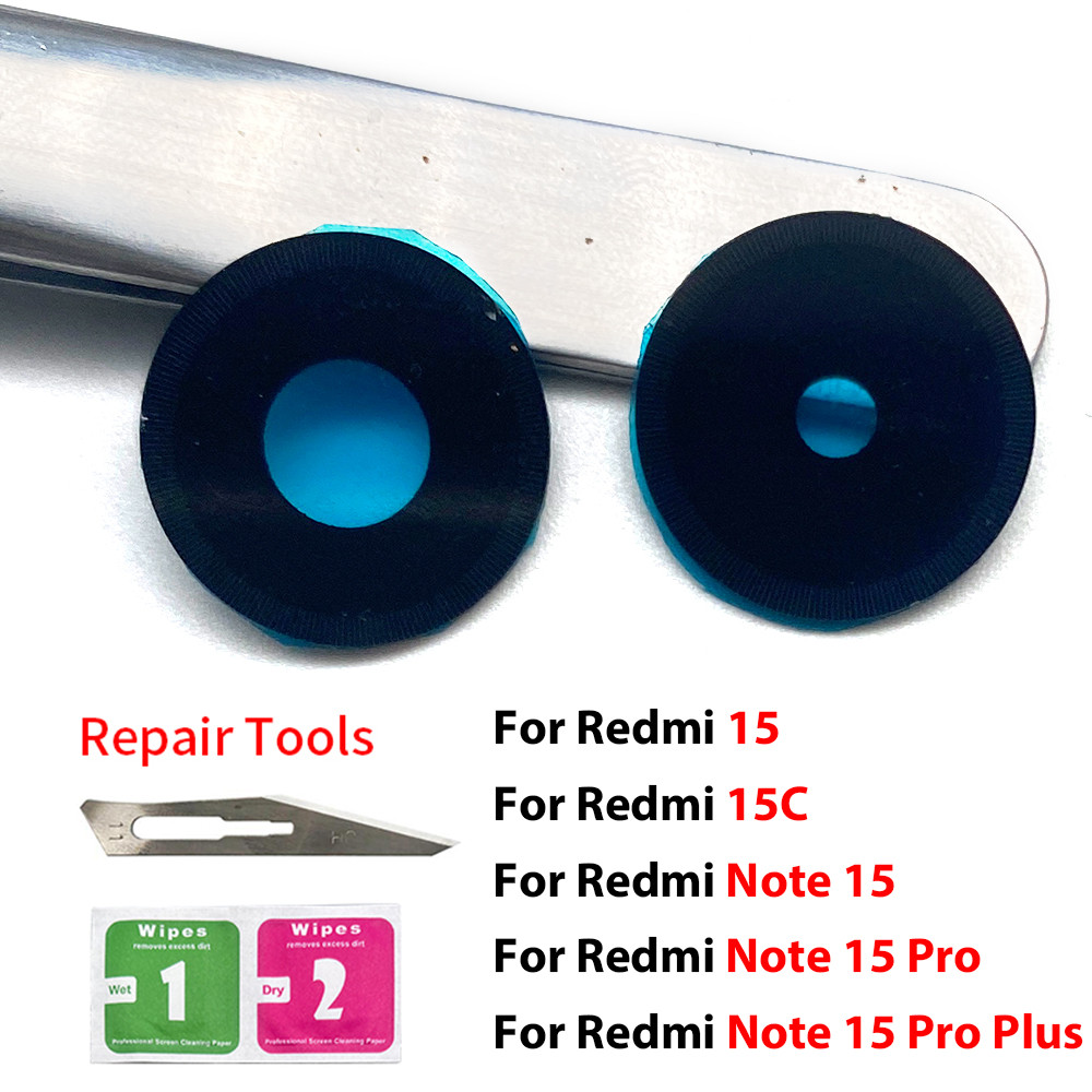 สําหรับ Redmi 15 15C หมายเหตุ 15 15 Pro15 Pro Plus เลนส์กล้องด้านหลังพร้อมกาว