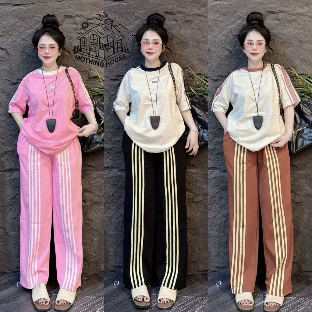 DTXmarket No.Fo75 ชุดเซ็ท2ชิ้น เสื้อแขนสั้น+กางเกงขายาว ชุดเซ็ท ชุดเซ็ทแฟชั่น