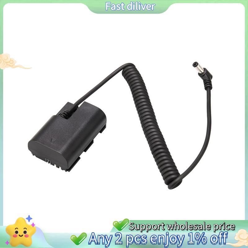 LP-E6NH Dummy แบตเตอรี่ D-TAP Coiled สายไฟสําหรับ R5, R5 C, R6, R7, R, 5D II, III, IV, 6D II, 7D II,