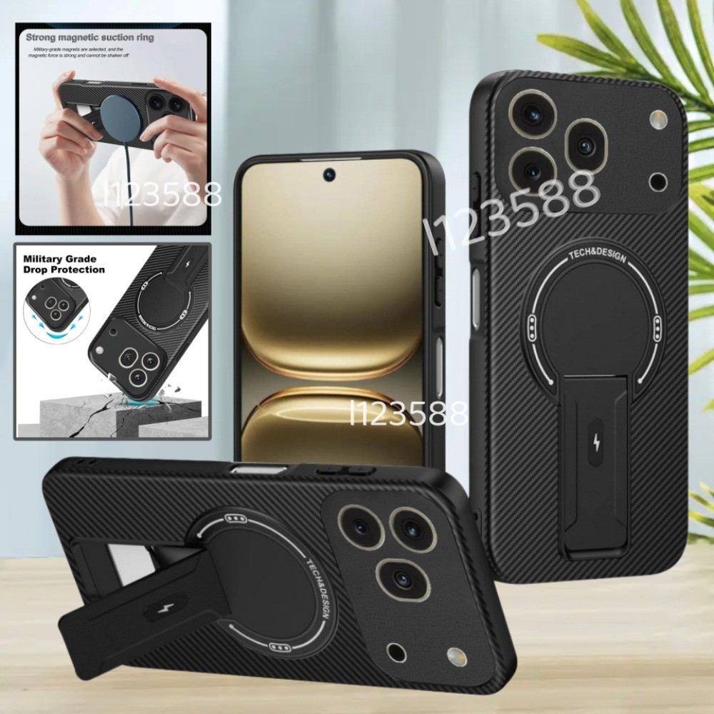 สําหรับ Honor 600Pro 5G คาร์บอนไฟเบอร์ผู้ถือแม่เหล็กสําหรับ Honor 600 Pro 5G 2026 Honor600/600Pro ปกหลัง