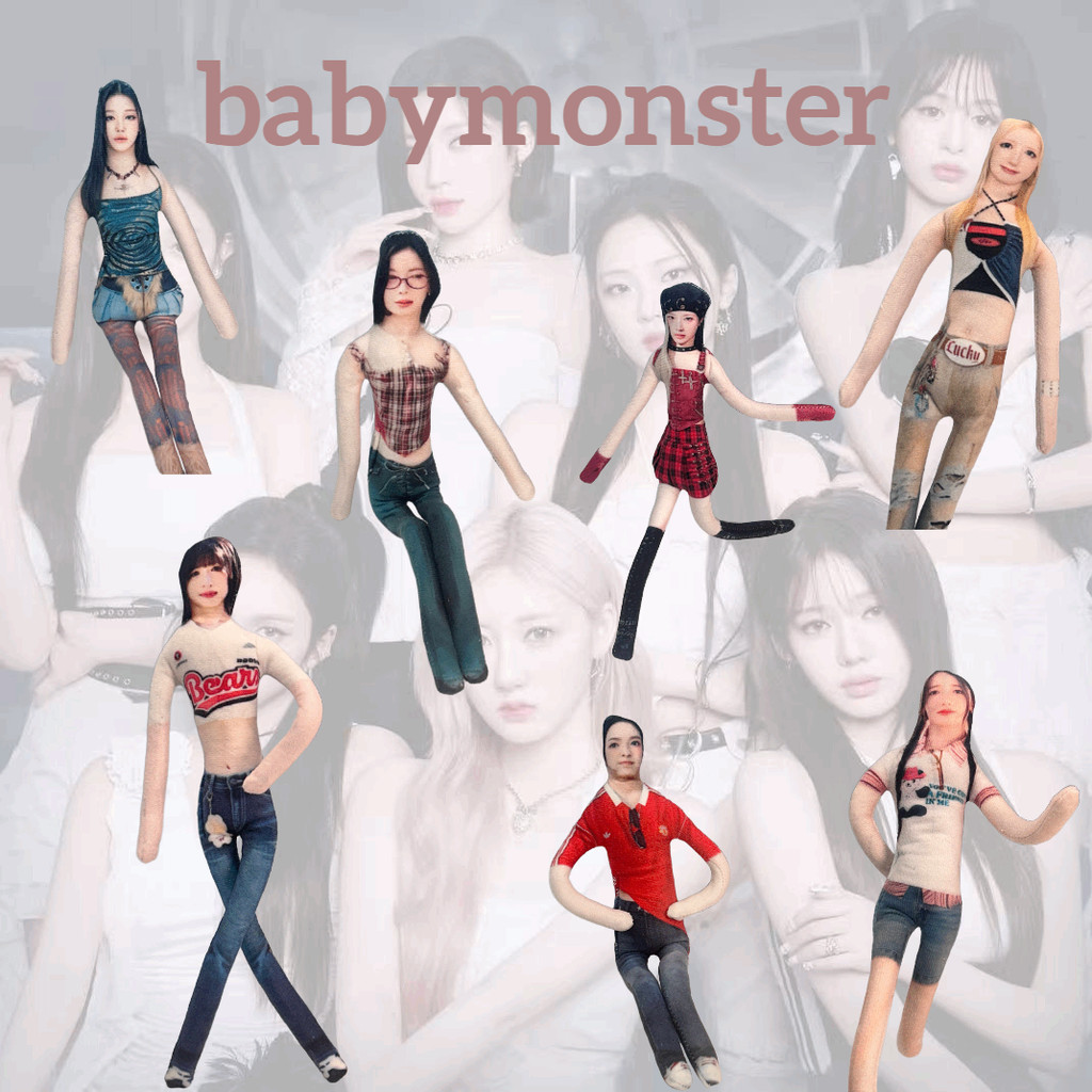 Baby babymonste Photocard ahyeon ตุ๊กตาสามารถลูกตุ้มรูปร่างสนับสนุน ASA RAMI ส่งเพื่อน