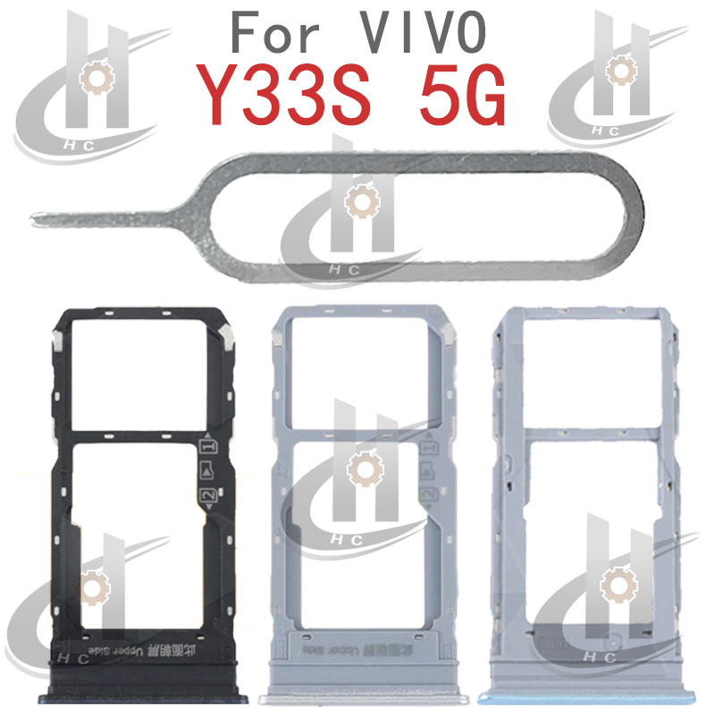 สําหรับ Vivo Y33S 5G Y33E ซิมการ์ดถาดช่องใส่การ์ดผู้ถือบัตร Reader SD Slot อะแดปเตอร์อะไหล่