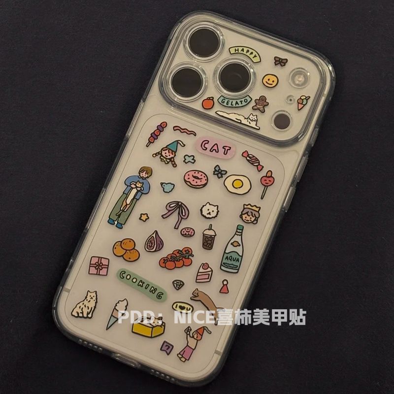 Creative Small Pattern High-value Cat Star People การ์ตูนน่ารักเลนส์โทรศัพท์มือถือสติกเกอร์ตกแต่งแท็บเล็ตพีซี diy สติกเกอร์