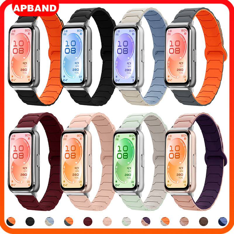 สายคล้องข้อมือซิลิโคนแม่เหล็ก for Smartwatch Huawei Band 11 / 11 Pro สายรัดข้อมือสปอร์ตแบบปรับได้ สำหรับอุปกรณ์สปอร์ต