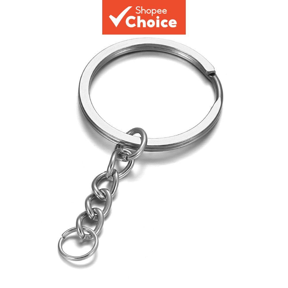 500 ชิ้นพวงกุญแจเงิน 25 มม.โลหะ DIY พวงกุญแจแยกสั้น Key ผู้ถือเครื่องประดับ Key CHAIN ชุดจํานวนมาก