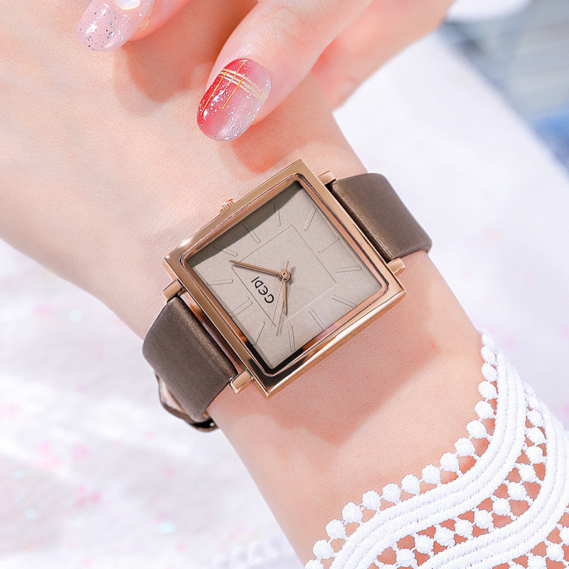 GEDI Live Ladies Retro Square Belt Watch Fashion Simple Waterproof Quartz Watch