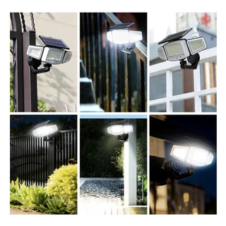 LUMI 💡10000W ไฟโซลาร์เซลล์ 3 หัว แบบแม่เหล็ก ไม่ต้องเจาะรู กันน้ำ IP69 ระยะส่องสว่าง 200 เมตร เหมาะสำหรับใช้ในสวน/หน้าป
