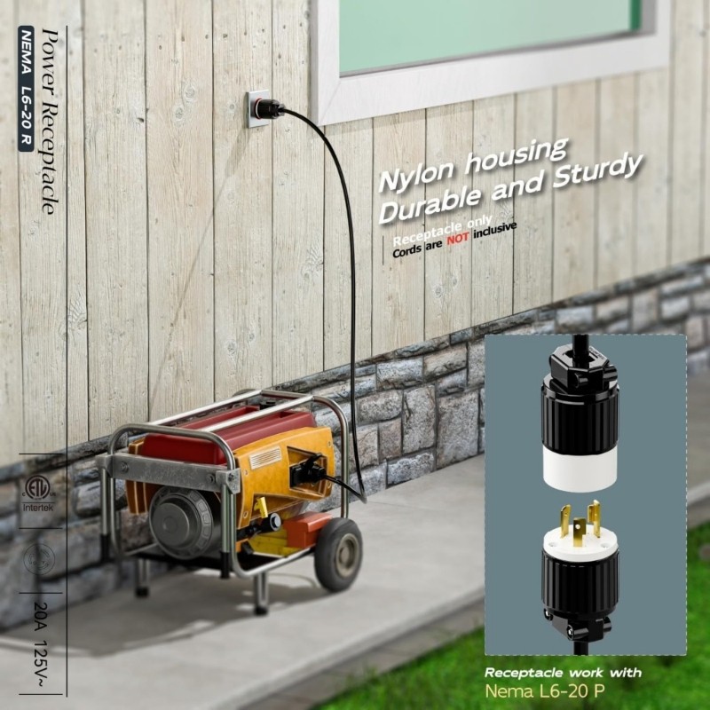 QJ Industrial L6 20R ล็อค Receptacle 20A 250V เชื่อมตัวเชื่อมต่อไฟฟ้า