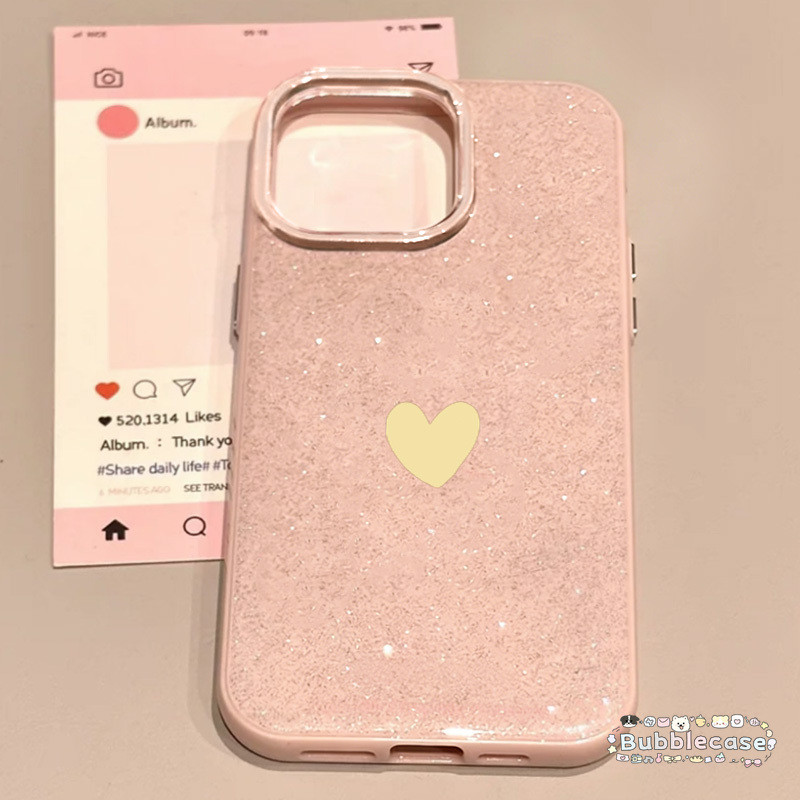 เคสลายหัวใจมินิมอลมีกลิตเตอร์ สำหรับOPPO A15 A3s A57 A98 A16 A78 A31 A38 A58 A17 A52 A76 A16K A74 A9